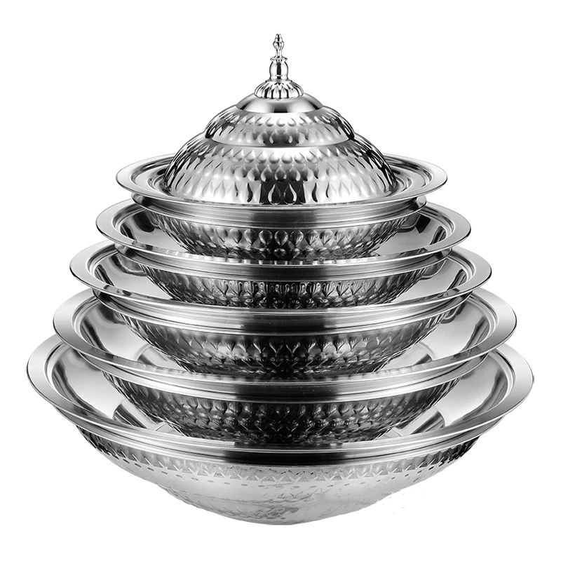 Restaurant Food Plate Hotel Buffet Dinner Plates Stainless Steel Serving Tray With Lid Buy