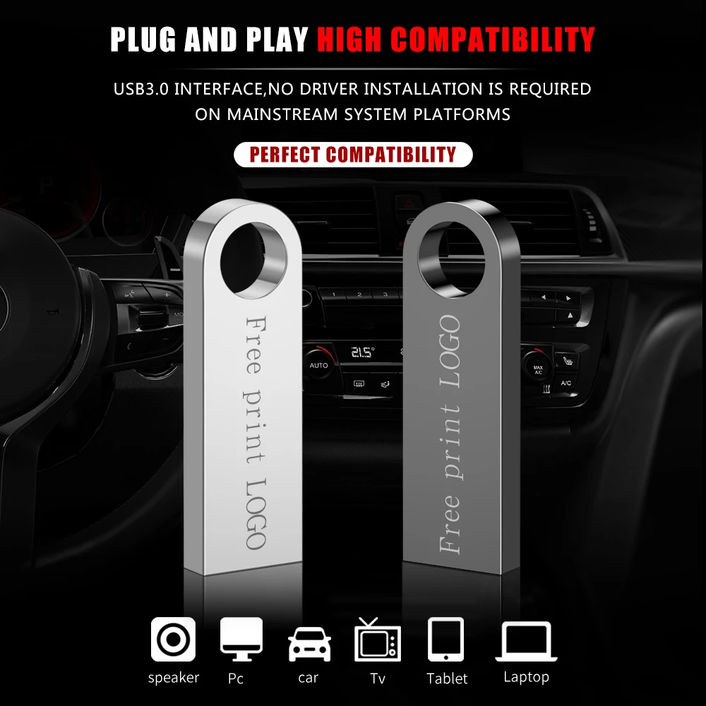 new AJINNUO usb flash drive 64GB 32GB 16GB 8GB 4GB pen drive waterproof silver u disk memoria cel usb stic - ANKUX.COM