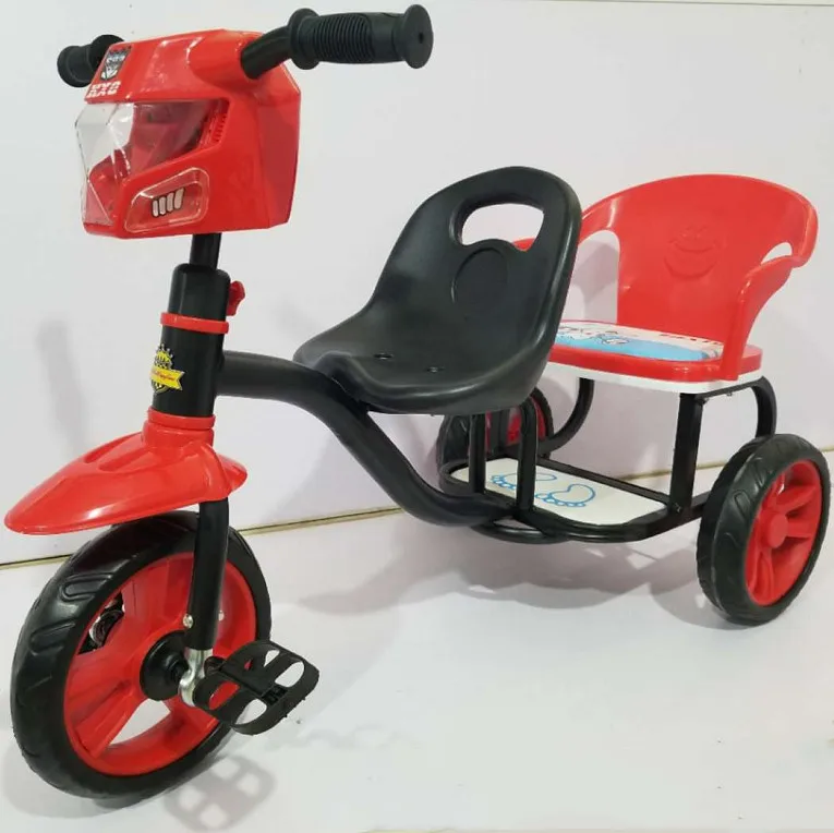 Cheap Price Two Seat Baby Tricycle / Plastic Kids Tricycle With Back