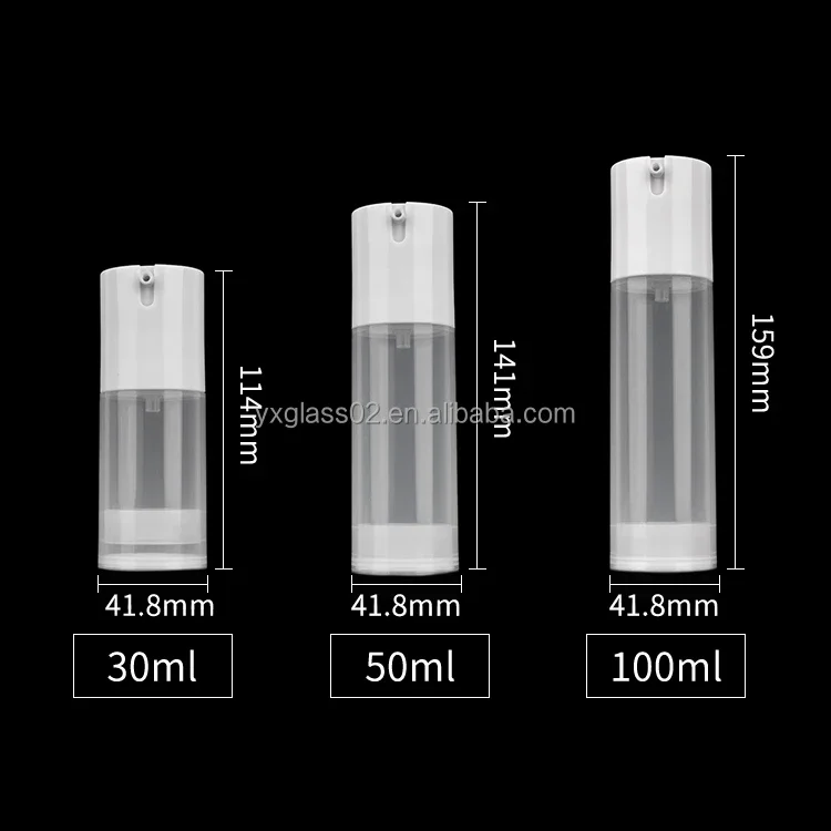 Supplier Clear Recyclable small plastic pump spray bottle lotion cosmetic packaging container plastic jars 30ml50ml100ml factory