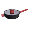 Non Stick Surface Cooking Function Frying Pan Wok Pan With Glass Cover