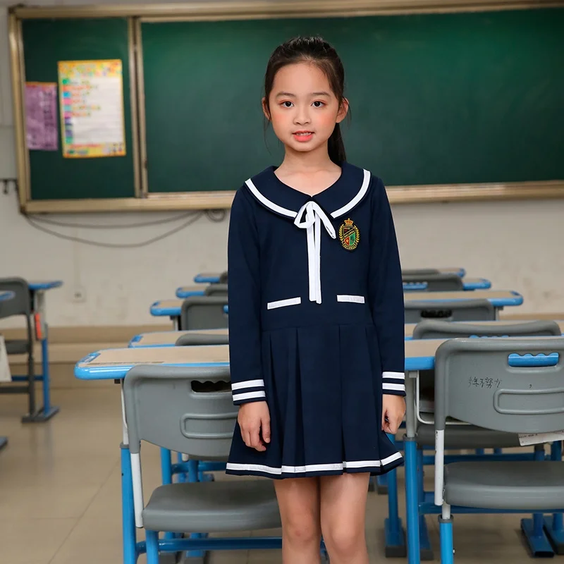 Girls navy school pinafore sale