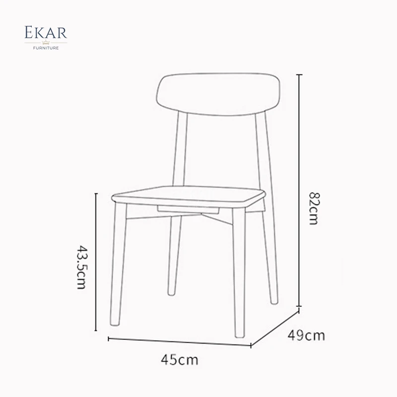 product ekar furniture classic design solid wood dining room chair-64