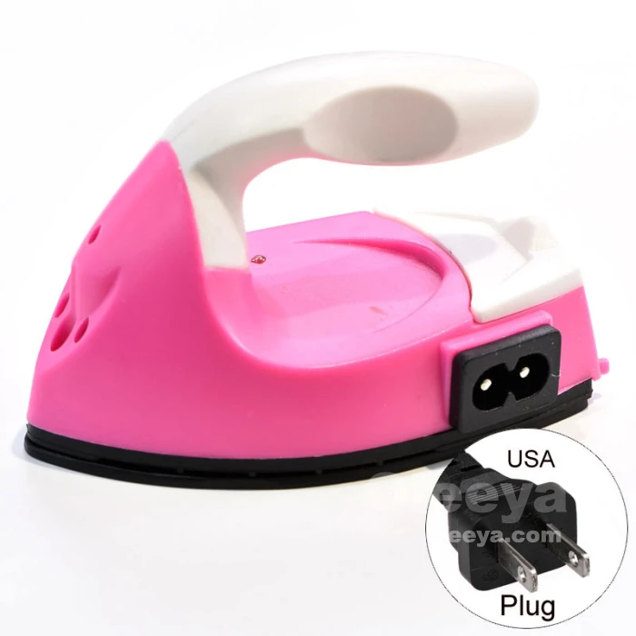 US Plug Pink Color Portable Hot Fix Rhinestone Iron Hot Fix Paper Handheld Electronic Mini Iron With Thermostat Bottom