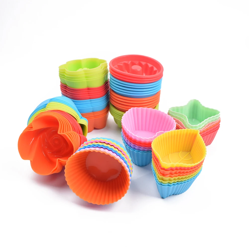Reusable Homemade Mini Silicone Pastry Muffin Molds Cupcake Liners Baking Cups
