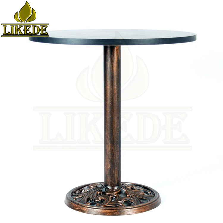 Cast Iron Base Round Table With Copper Finish Home Bar Melamine Table