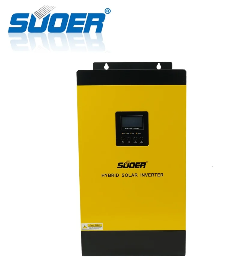 Suoer 24V 230V 3000W low frequency hybrid solar inverter built-in MPPT solar charge controller