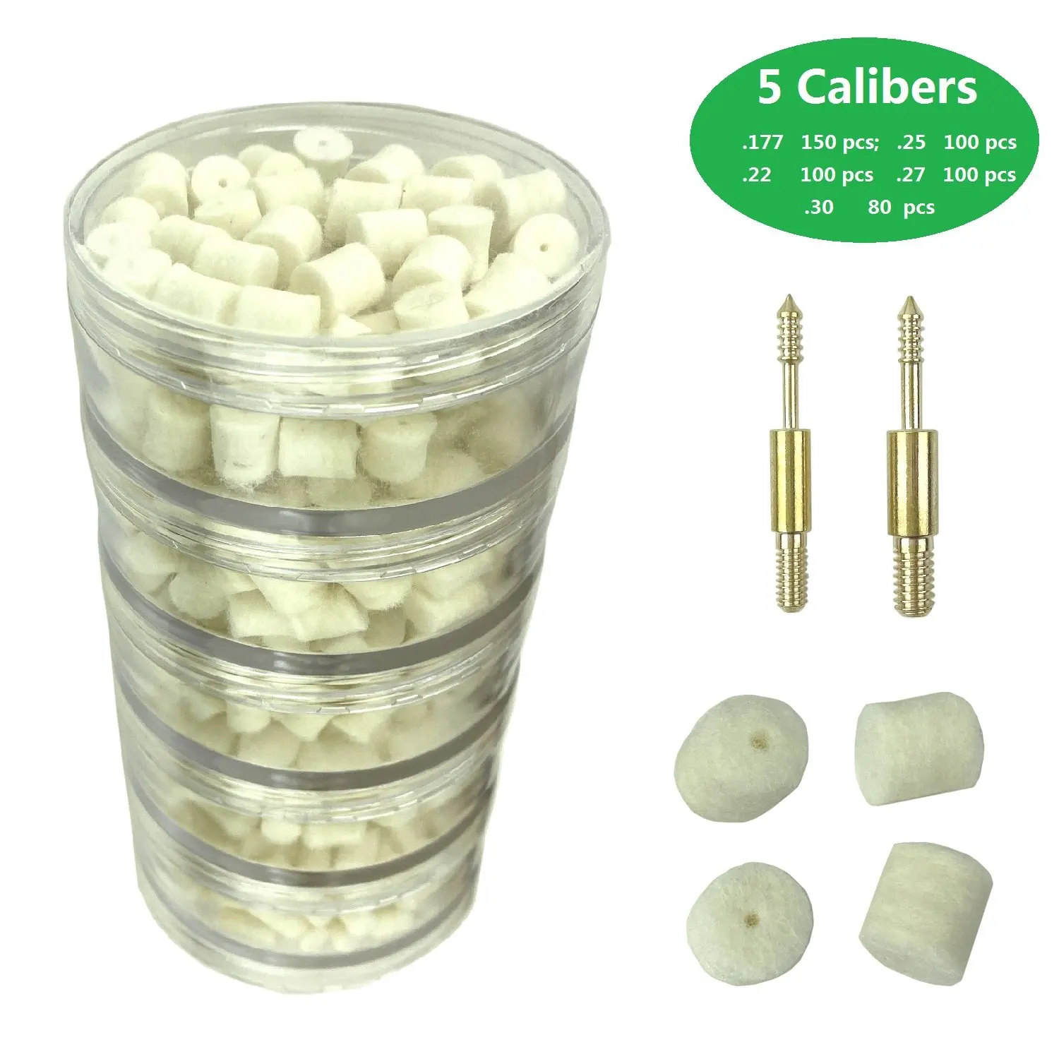 Wholesale Oem Gun Cleaning Felt Pellets /pads Kit With 2 Brass Fitting