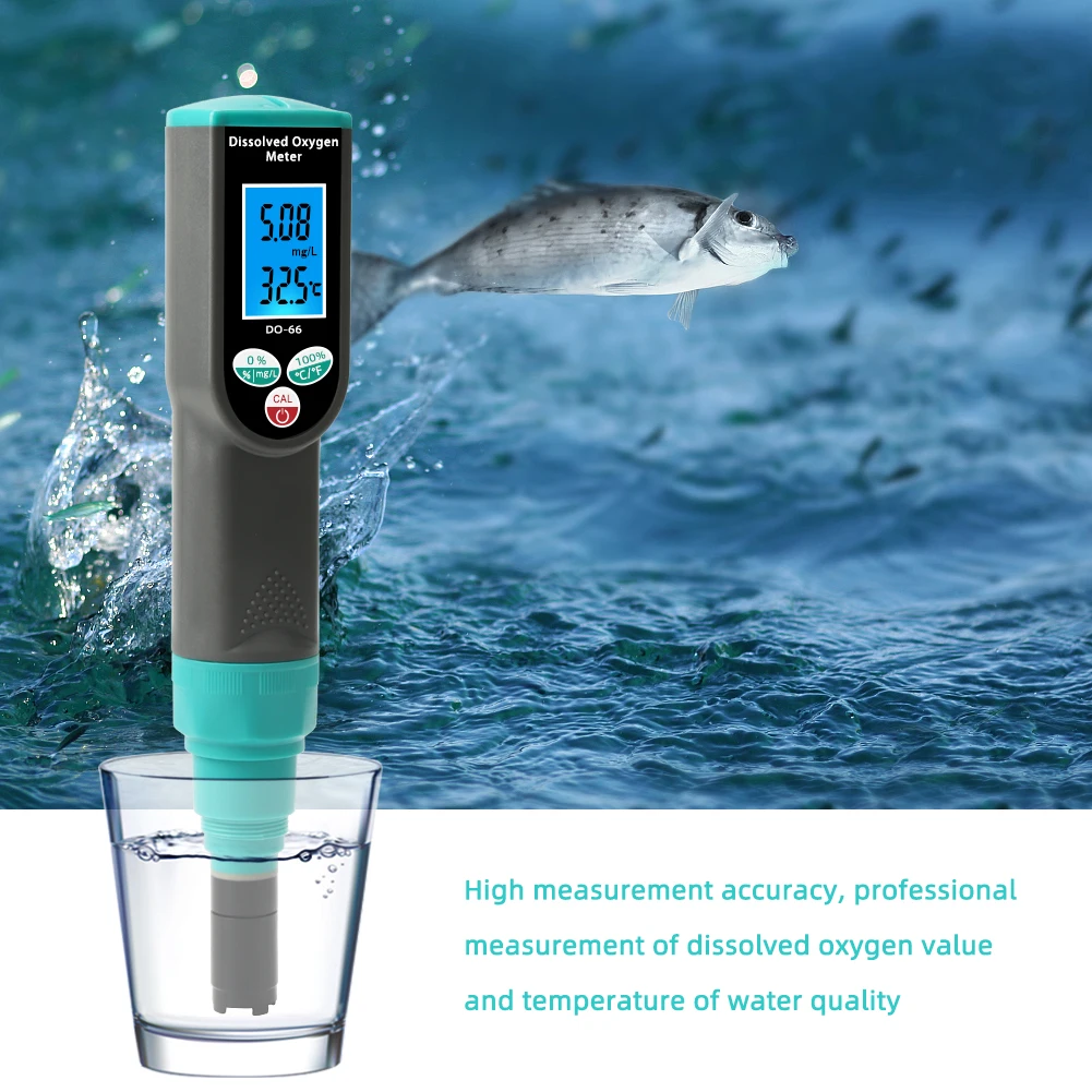 DO-66 Máy Phân Tích Oxy Hòa Tan Cảm Biến Đầu Dò Máy Kiểm Tra Oxy Phạm Vi Hai Điểm 0-199.9% Cho Bể Cá Nuôi Trồng Thủy Sản