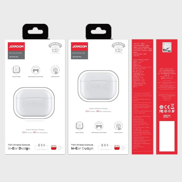 Joyroom T03 Pro Bt Auricolare Senza Fili in-Ear Desgin di Supporto Wireless di Ricarica - ANKUX Tech Co., Ltd