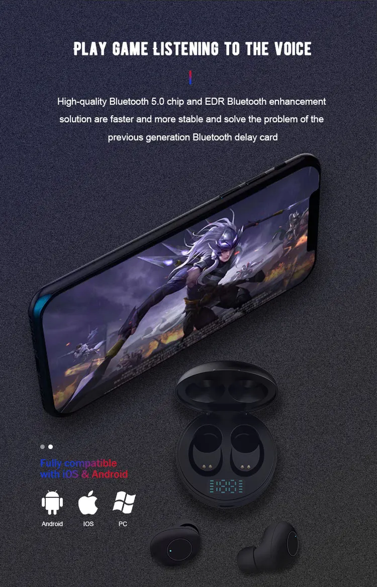 P06 TWS wireless headset supports SIRI function control 5.0 noise reduction control for Android Iphone Xiaomi - ANKUX.COM