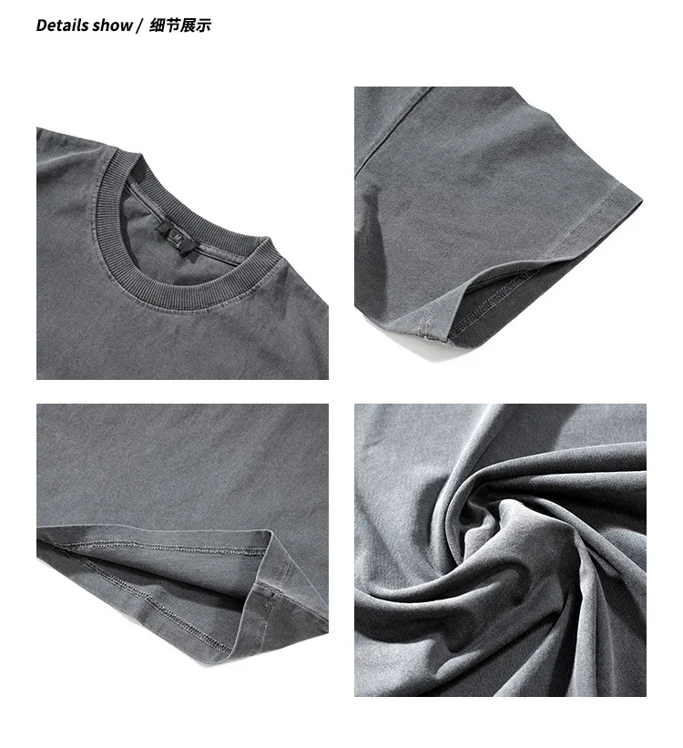 Custom T Shirt Printing Men Blank Plain Acid Wash Distressed Knit Tee ...