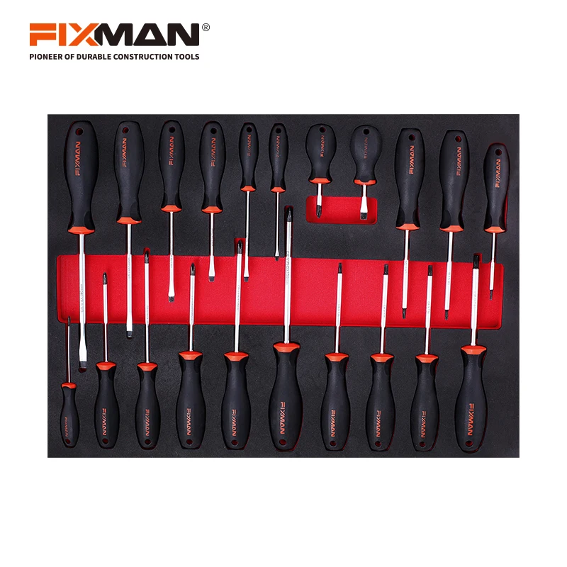 Fixman 21pc Screwdriver Set In Eva Foam Modular For Tool Use