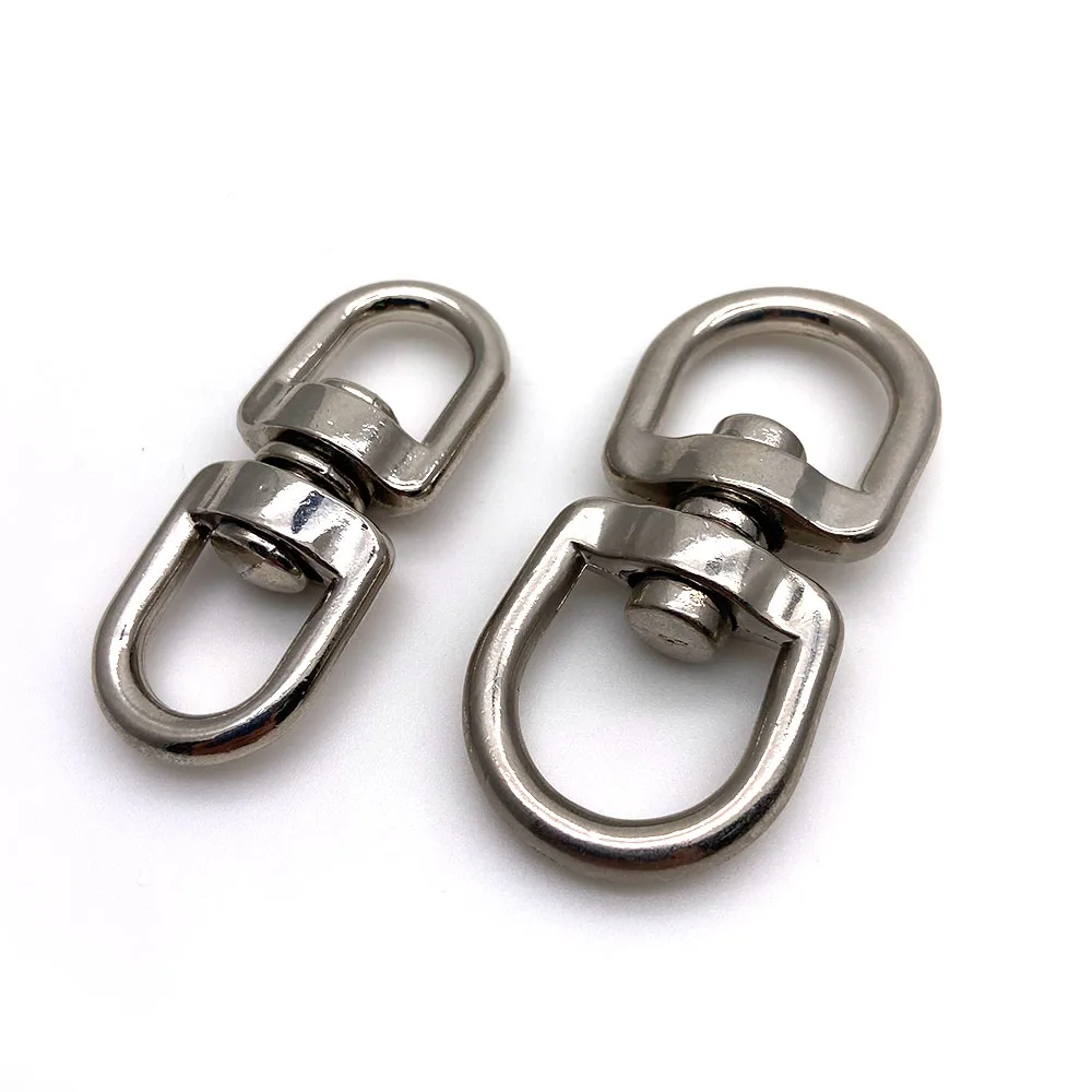 China Supplier Rigging Hardware Nickel Plated Stainless Steel Double Ended Eye Rotating Carabiner Hook Ceiling Hooks