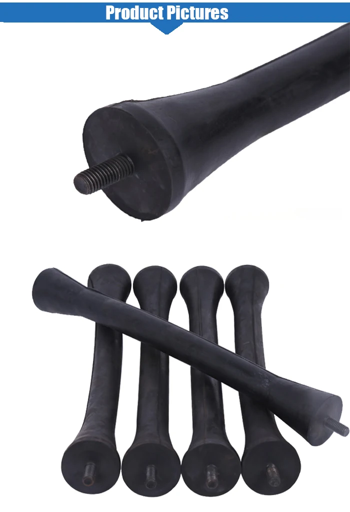 Custom rubber damping rods for swaying vibrating screen machine