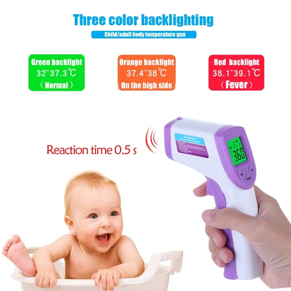 LCD Digital Infrared Thermometer Body Temperature for Children Forehead Non-contact Forehead Body Thermometer with Backlight - KingCare | KingCare.net