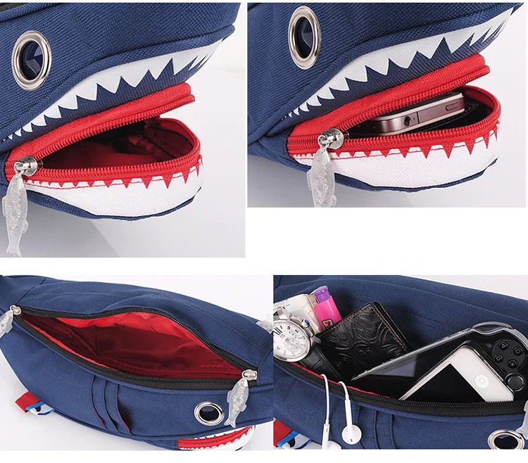 鲨鱼动物形状花式男性青少年日常因果胸包