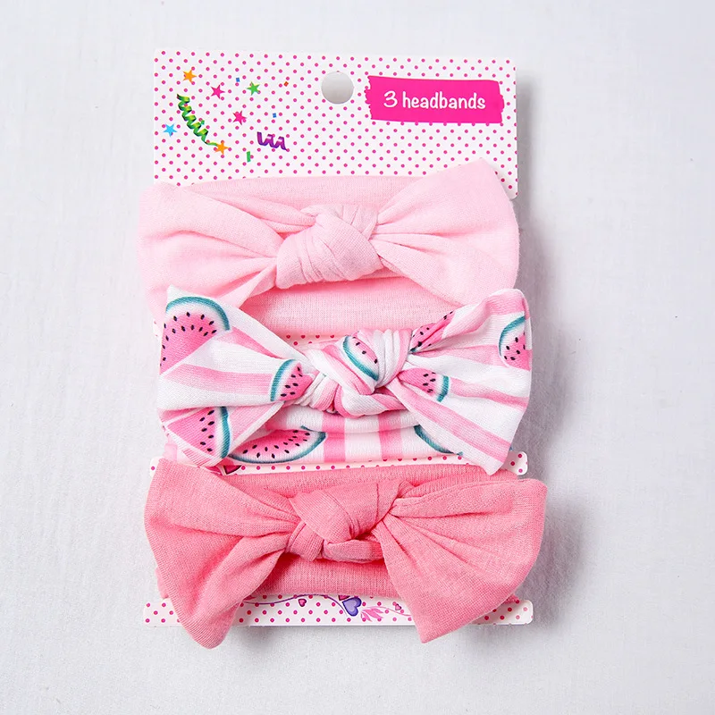 3Pcs Baby Kids Elastic Hairband Girls Mix Styles Dot Bow Headband Cute Headwear 