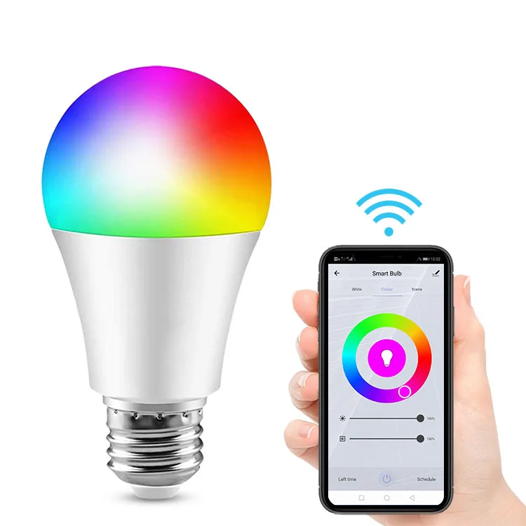 China Supplier Google Home Colorful A65 13W 1500lm B22 E26 E27 Multicolor RGB Wifi Smart LED Light Bulb Alexa