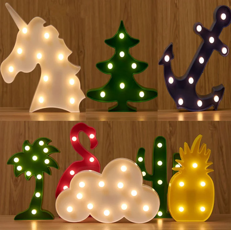 Children's home decoration modeling light LED Flamingo cactus pineapple cloud decorative light of Cartoon Night Lights