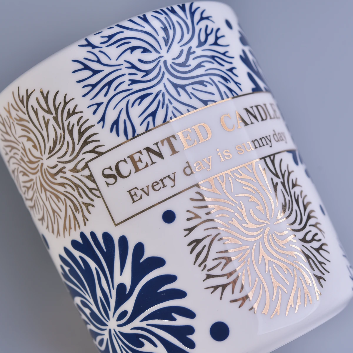 410ml Blue Flower Pattern Ceramic Candle Jars