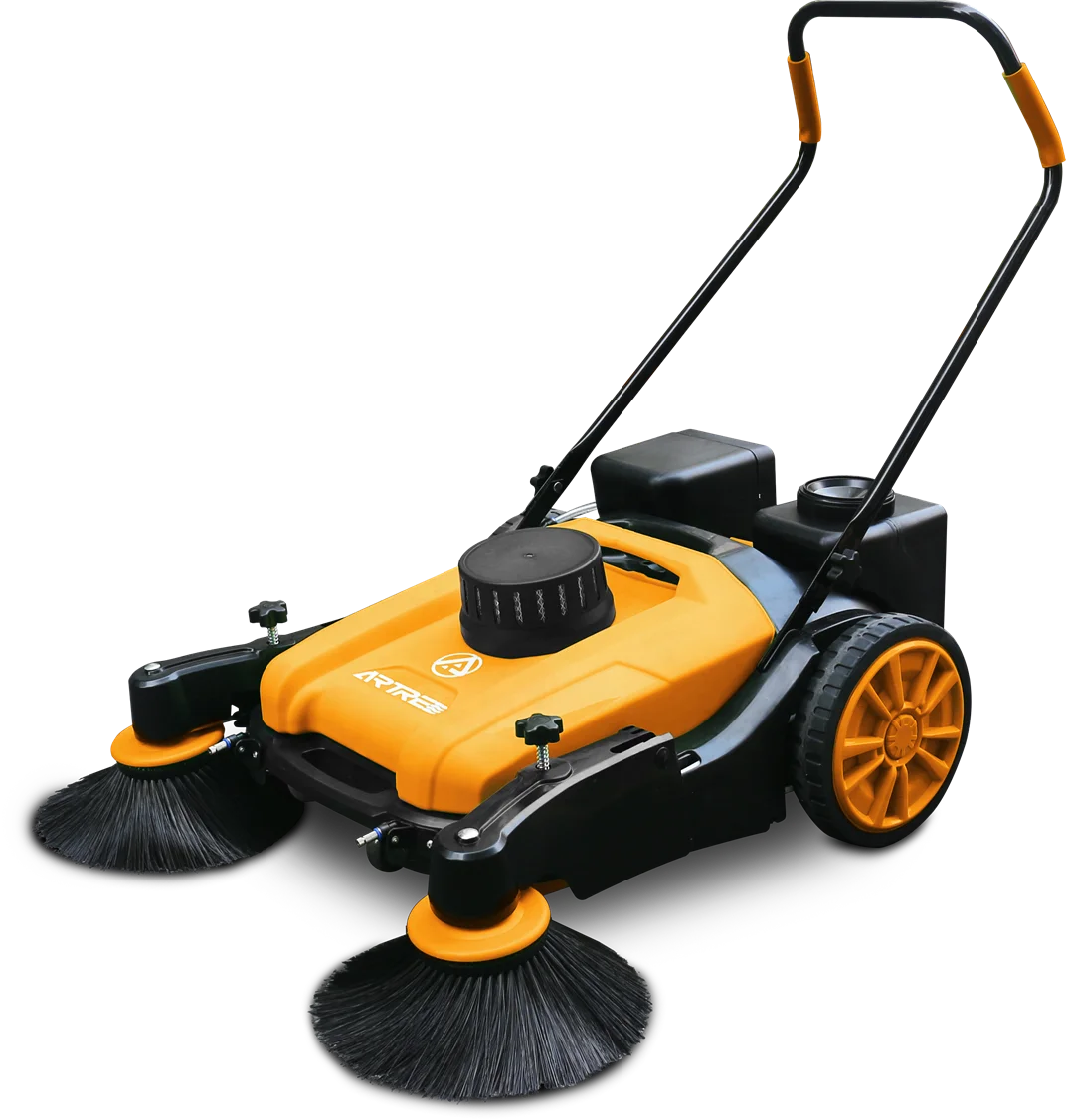 electric water spray road sweeper manual hand push sweeper