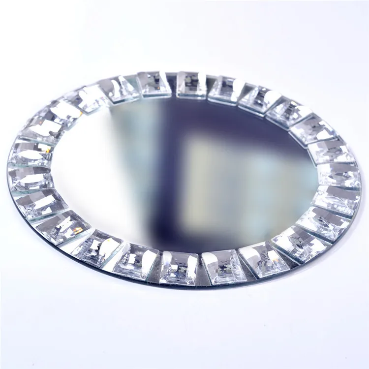 Crystal Diamond Wedding Glass Mirror Charger Plates Wholesale Buy