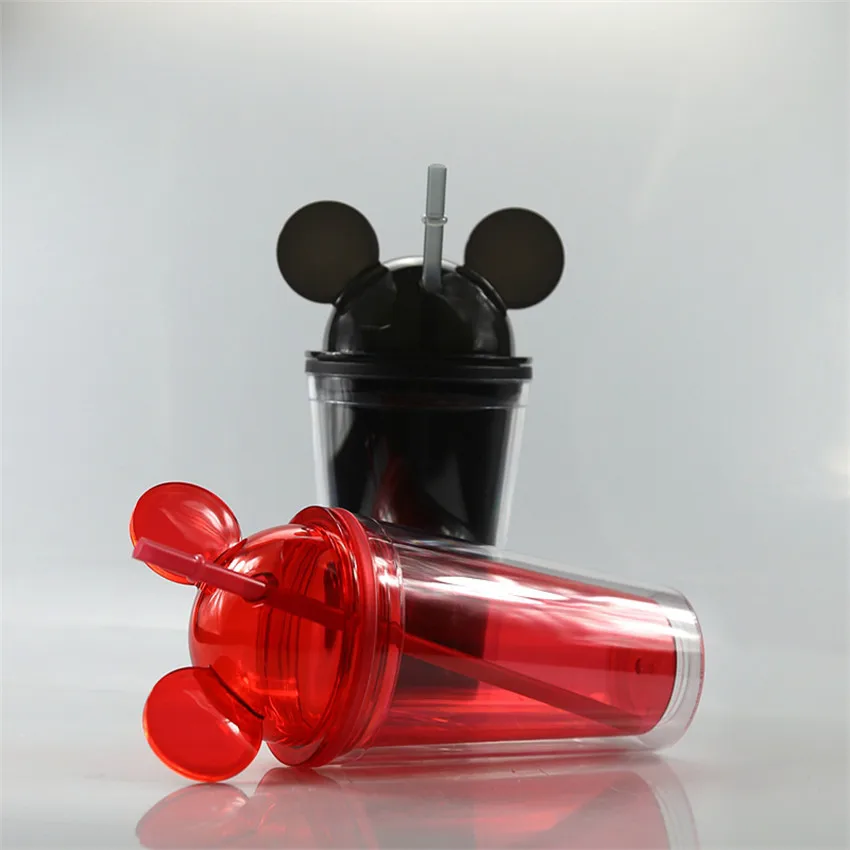 Wholesale 2020 Latest Style 450ml Acrylic Plastic Mouse Ear Clear Cups