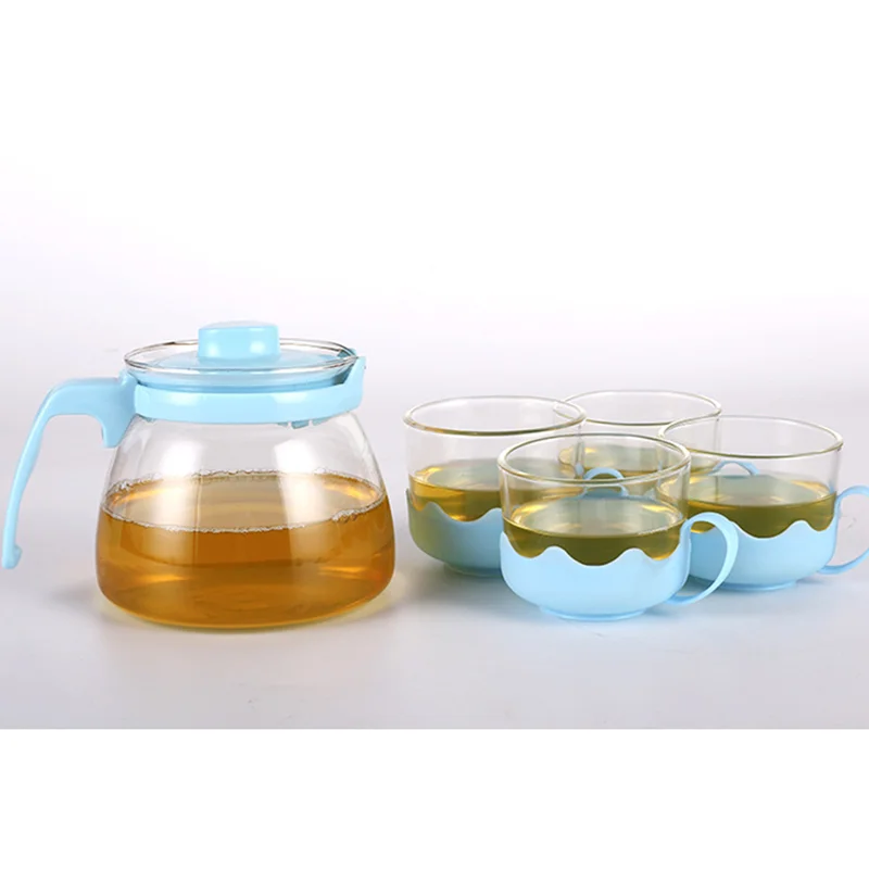 2l Glass Teapot And Cups Set Of 4,Tea Kettles Stovetop With Removable