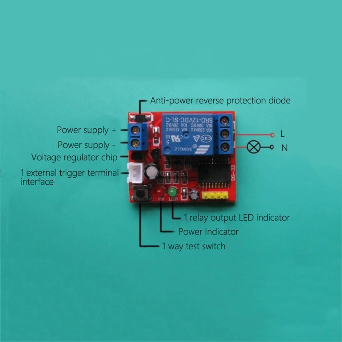 Taidacent 5v 12v One Push Button Start Stop Relay High/low Level