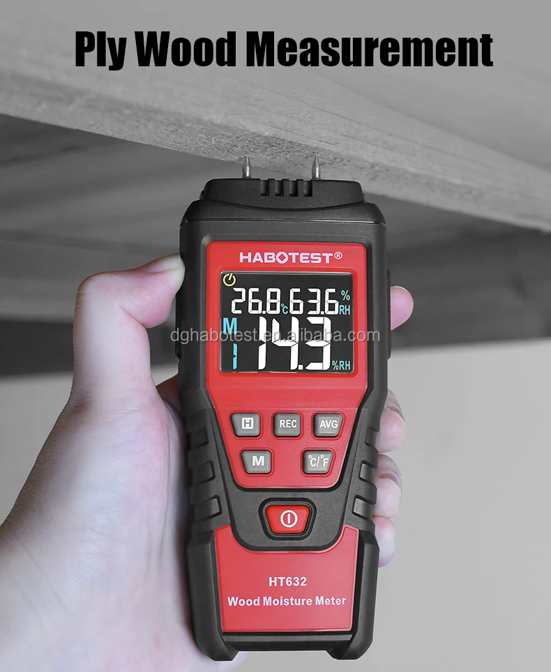 Habotest Ht632 Two Pins Digital Wood Moisture Meter Wood Humidity Tester  Timber Damp Detector With Lcd Display Tree Density Test - Buy Digital Wood  Moisture Meter,Wood Humidity Tester Product on Alibaba.com