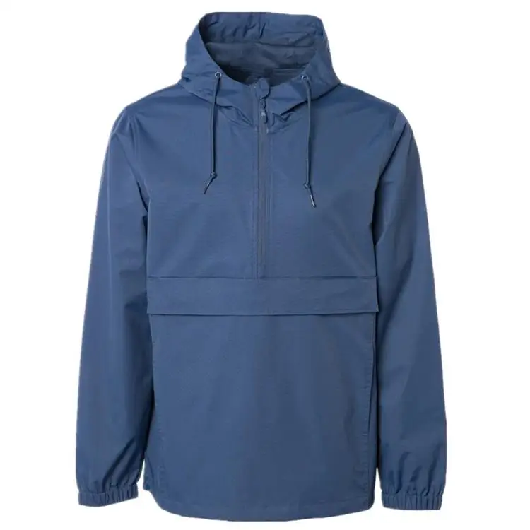 Wholesale Blank Custom Pullover Mens Windbreaker Jacket With Front Flap Pocket Buy Pullover