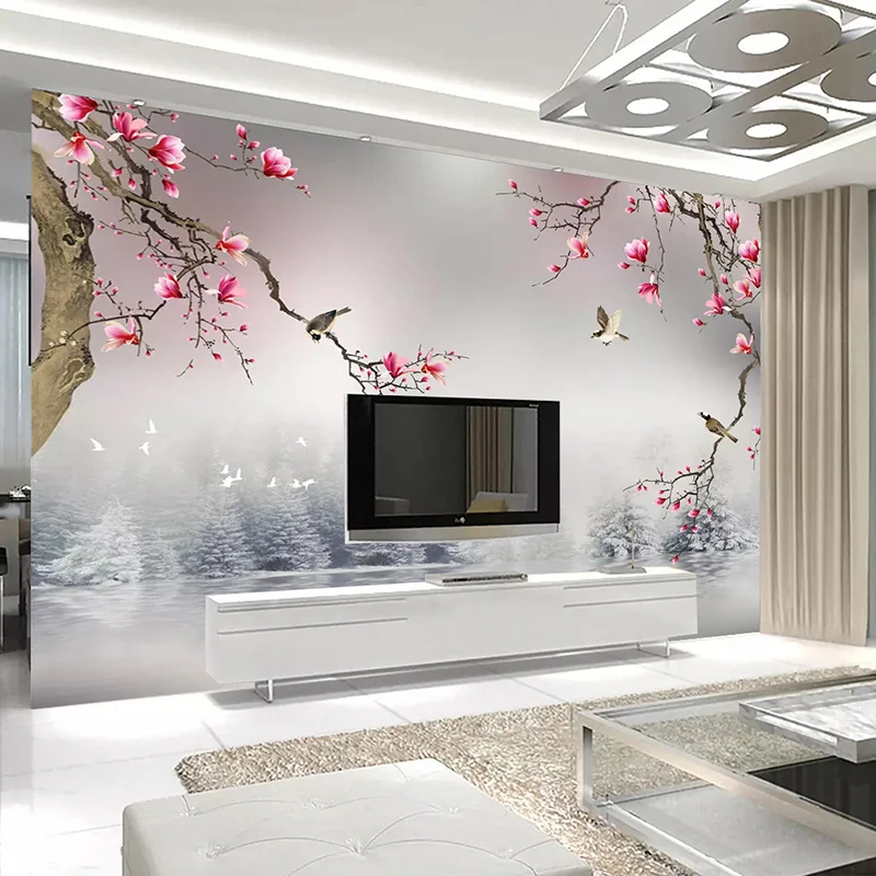 Custom Mural Photo Wallpaper Chinese Style Magnolia Flower Birds Living  Room Bedroom 3d Wall Papers Home Decor Papel De Parede - Buy 3d Roof  Wallpaper,Harga Wallpaper Plafon,Hand Painted Silk Wallpaper Product on