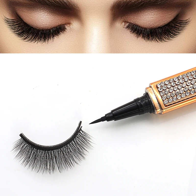 New Gold Crystal Diamond Eyeliner Pencil Lash Glue Eyelash Adhesive