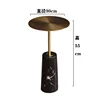 Luxury living room hotel lobby bedroom stainless steel side table metal table top with marble table legs furniture design