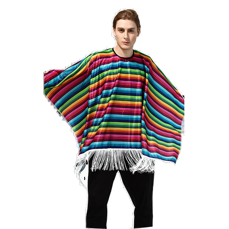 Wholesale Women Men Mexican Poncho Cinco De Mayo Fiesta Serape Poncho