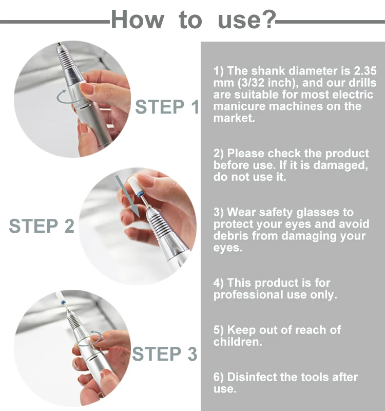 Hot Electric Manicure & Pedicure Set Sharpen Tapered Rotary Cuticle Bit Grind The Dead Skin Nail Cutters Ceramic Nail Drill