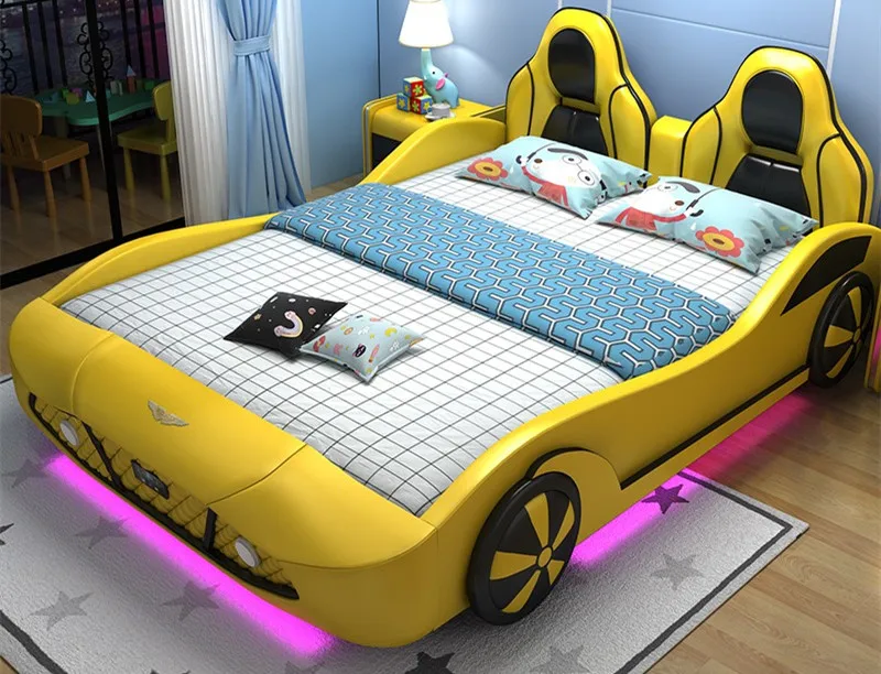 2019 New Kids Car Bed Cool Cars Children Bed King Size Race Car Bed