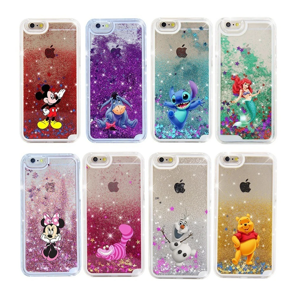 Phone Case For Iphone 12 11 Pro Max X Xs X 7 8 Glitter Sequin Waterfall Liquid Quicksand Cute Cartoon Stitch Case Buy Designer Phone Case Print With Cute Cartoon Liquid Sand