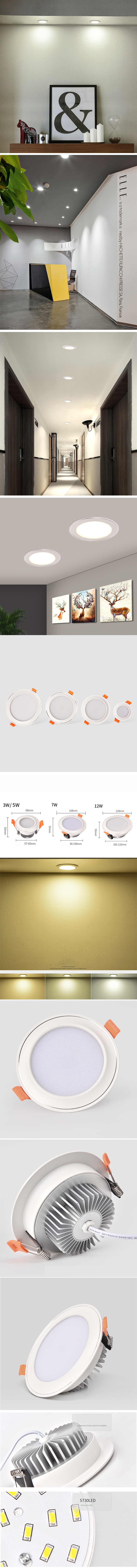12watt 60 degree cob die casting aluminum radiator dim to warm 2000k to 3000k led downlight