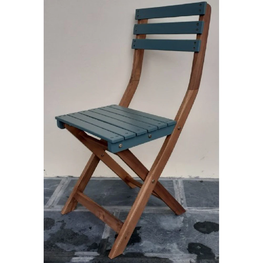 Acacia Wooden Bistro Table And Chair Set With Green Color 3d Model