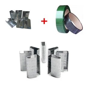HALF OPEN GALVANIZED STEEL STRAPPING CLIPS SERRATED PLASTIC STRAPPING SEALS