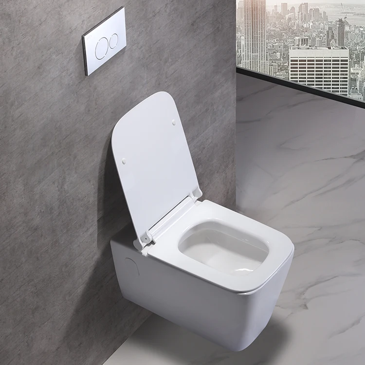 Wholesale cheap price sanitary ware european p trap white ceramic wc washdown wall mounted wall hung toilet factory