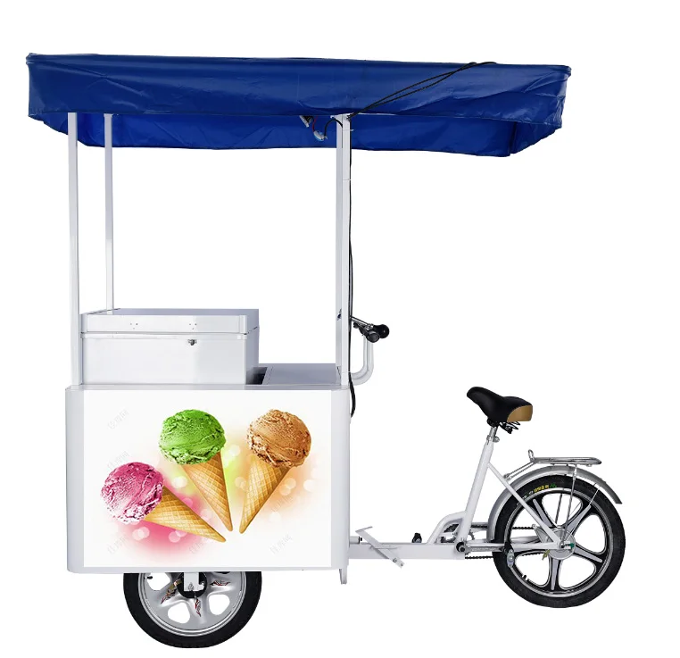 Bdbc 158 12v 24v Solar Tricycle Ice Cream Electric Cart Mobile Freezer