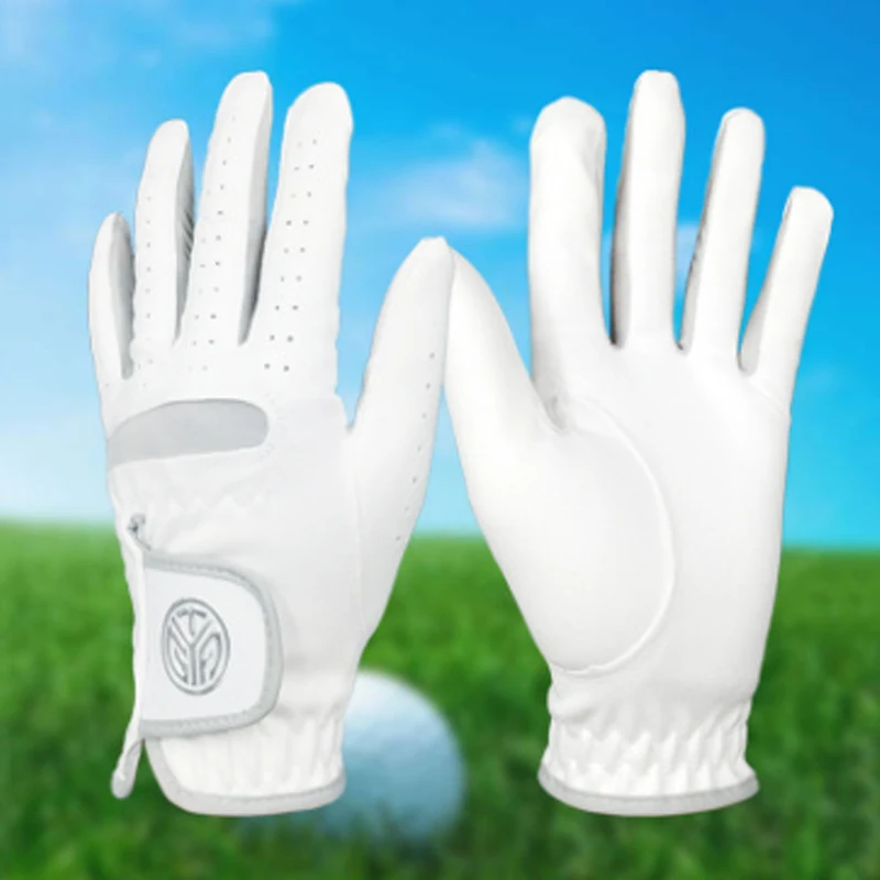 Golf Glove Men Left Handed Golfers Genuine Leather Golfing Gloves