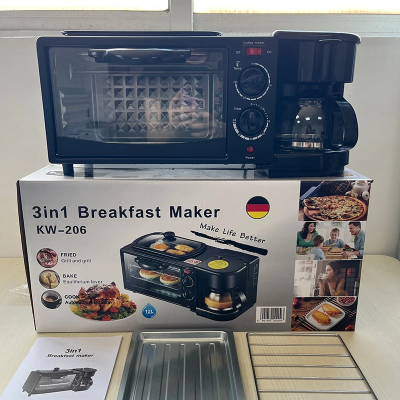 3 in One Breakfast Machine - Electric Cooker Oven for Baking