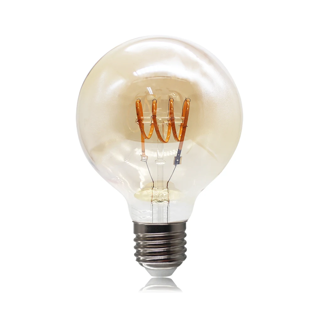 E27 Candelabra LED Light Bulbs 4 Watt Equivalent Warm White 2700K Decorative G45 LED Globe Bulbs Filament Clear Glass Dimmable