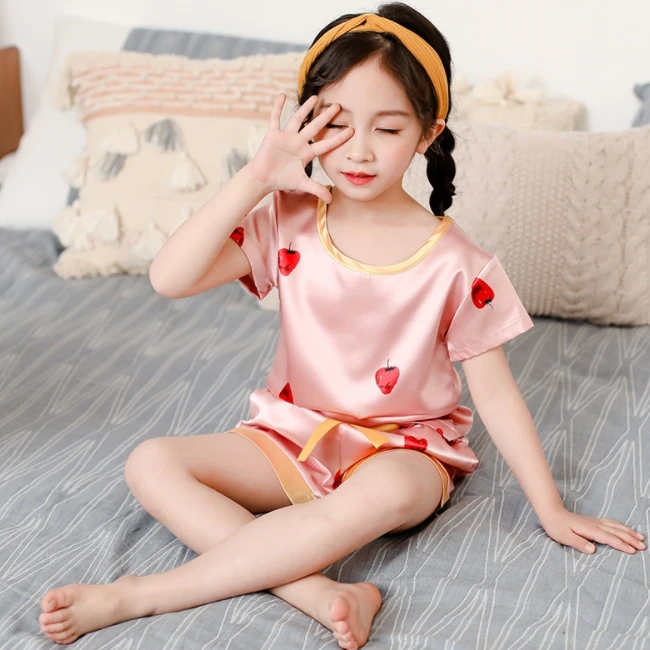 Se3595 New Arrival Fashion Summer Cartoon T Shirt Shorts Girls Home Wear Comfortable Girls 2 Pieces Pajamas Set Buy New Arrivals Home Wear Pajama Set Product On Alibaba Com