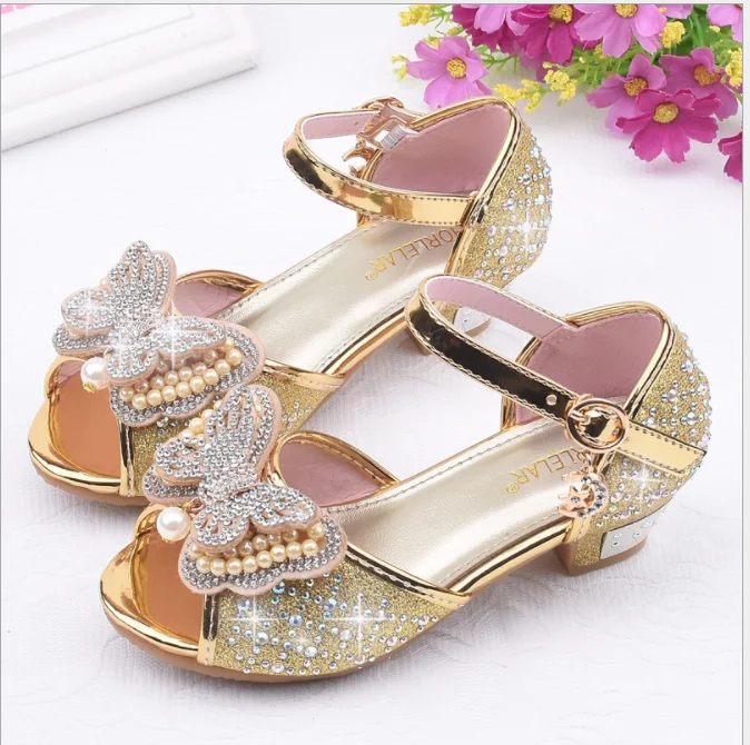 005 High Quality Fashion Girl Shoes Flats High Heel Children Girls Kids ...