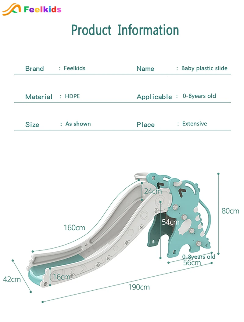 Feelkids Cheap Indoor Plastic Play Slides for Kids-Adventure Park & Home Use factory